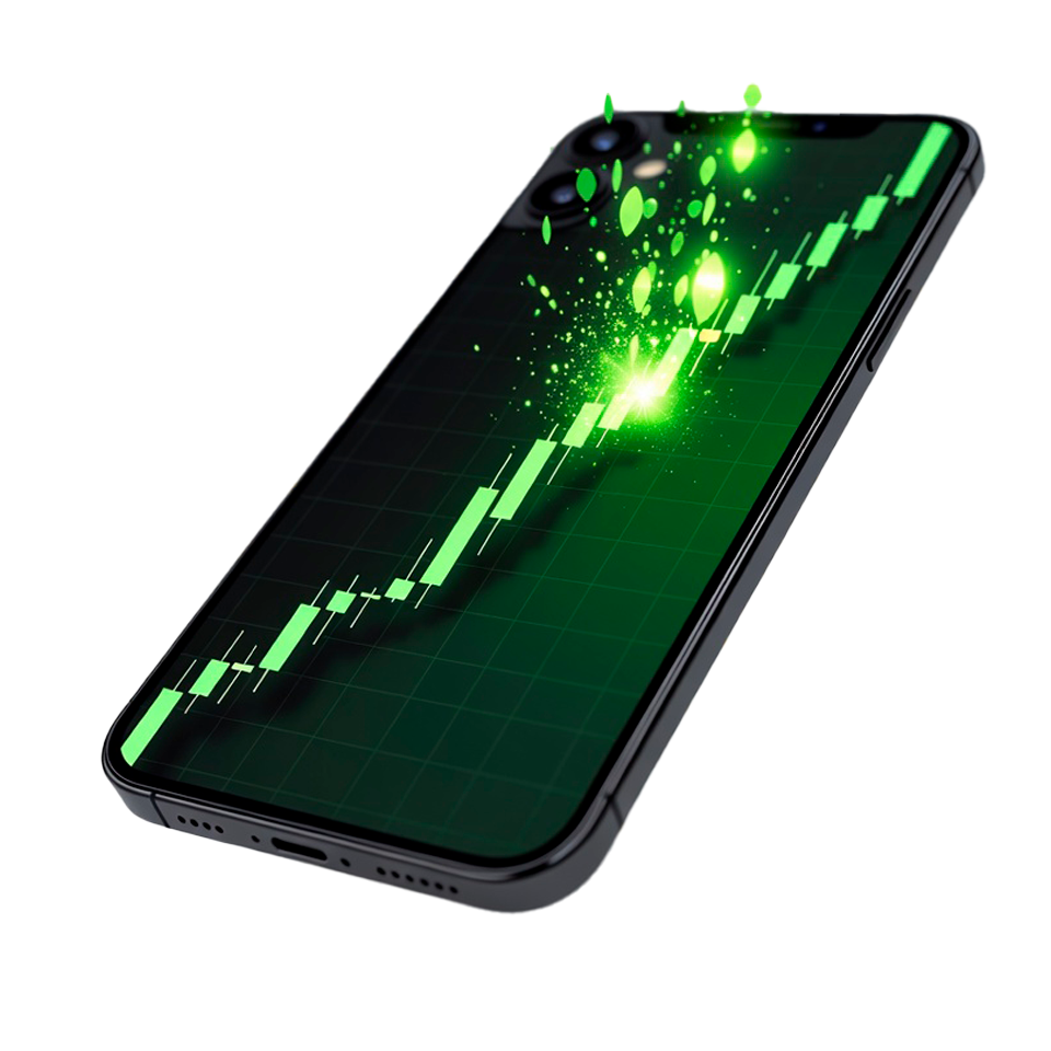 Курс на экране смартфона